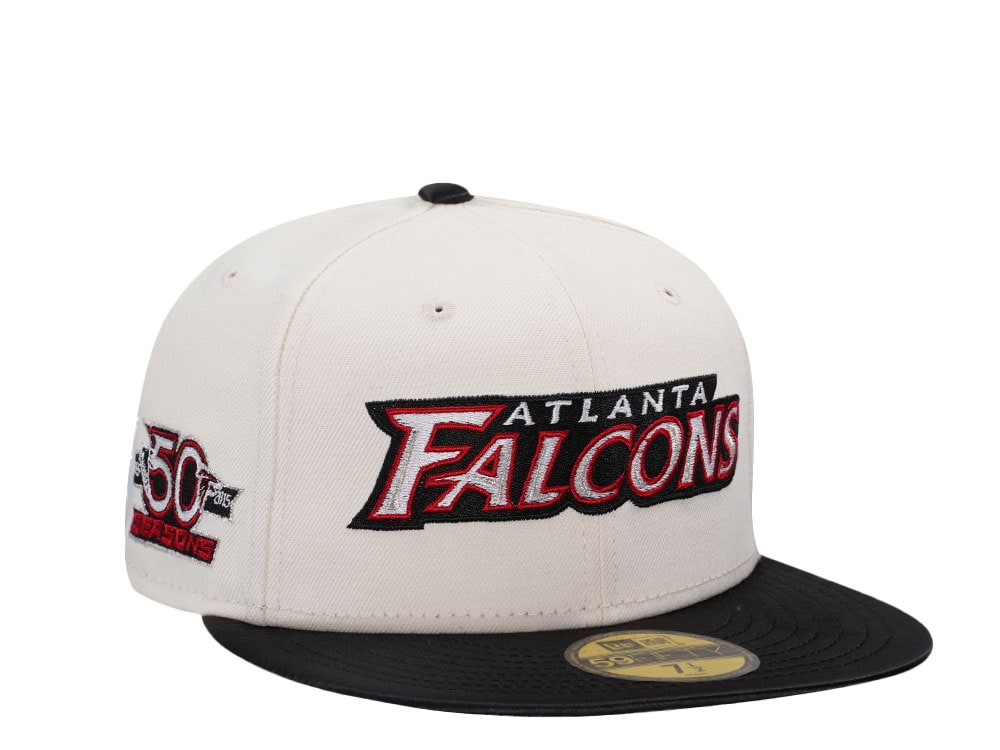 New Era Atlanta Falcons 50 Seasons Chrome Satin Brim Two Tone Edition 59Fifty Fitted Casquette