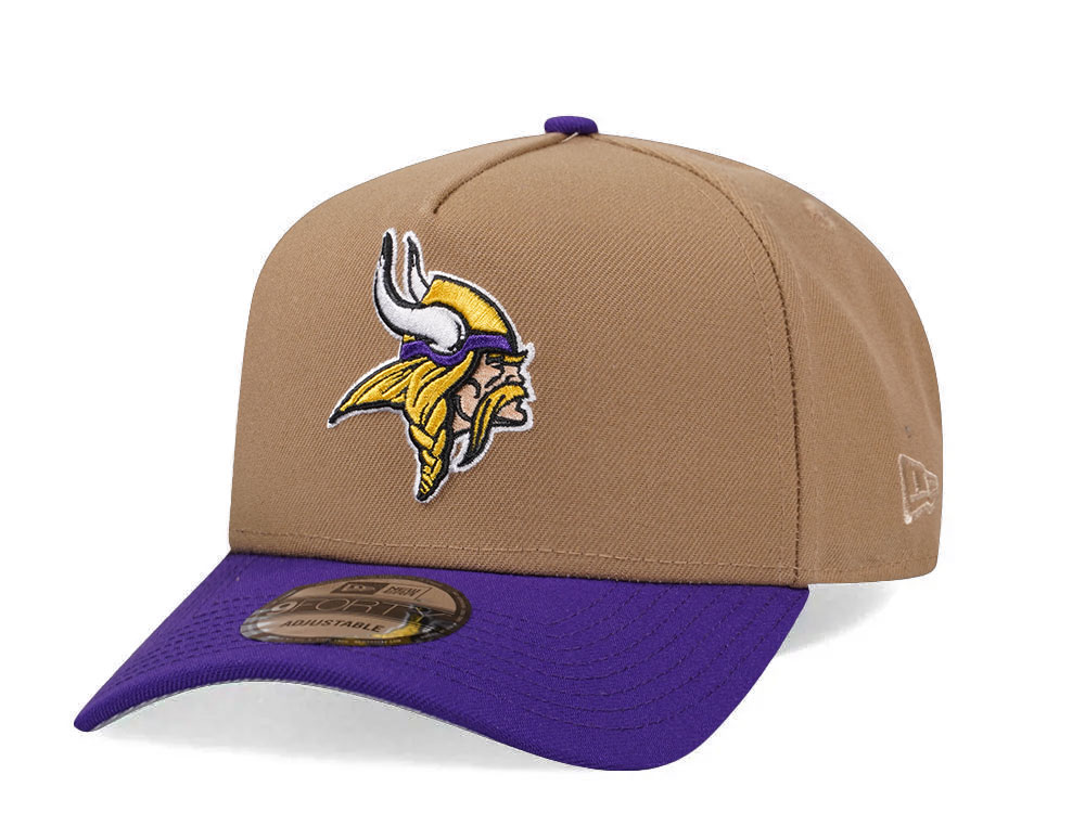 New Era Minnesota Vikings Khaki Two Tone Edition 9Forty A Frame Snapback Casquette