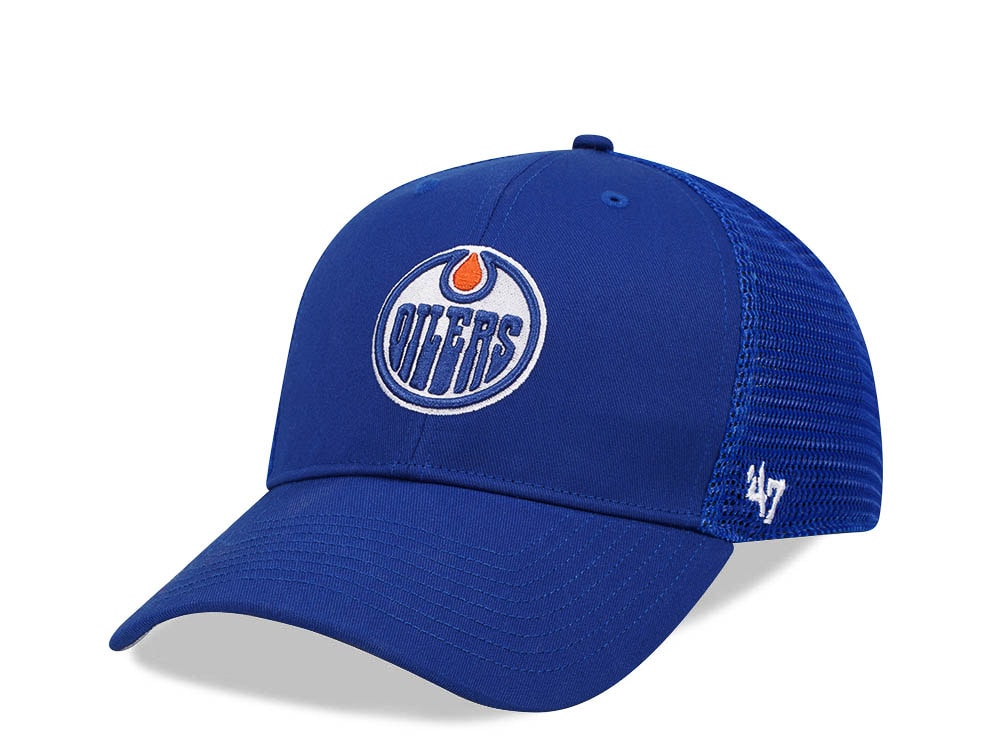 47Brand Edmonton Oilers Royal Branson Mesh All MVP Trucker Snapback Casquette