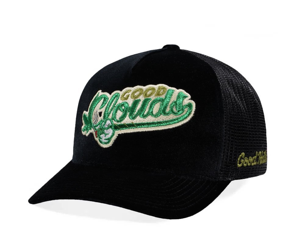 Good Hats Good Clouds Velour Black Trucker Edition Snapback Casquette