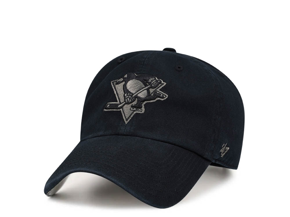 47Brand Pittsburgh Penguins Black Ballpark Camo Clean Up Strapback Casquette