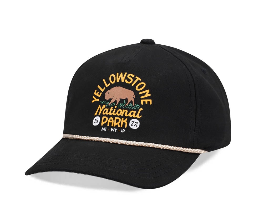 American Needle Yellowstone National Park Canvas Black Snapback Casquette