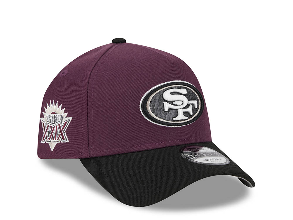 New Era San Francisco 49ers Super Bowl XXIX Two Tone Plum 9Forty A Frame Snapback Casquette