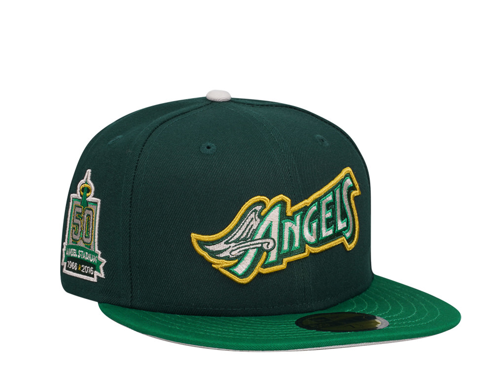 New Era Anaheim Angels 50th Anniversary Angel Stadium Sneaky Green Two Tone Edition 59Fifty Fitted Casquette