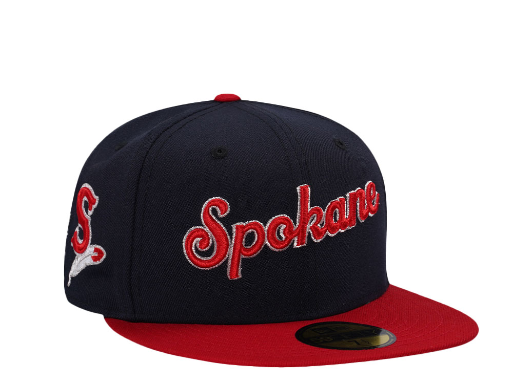 New Era Spokane Indians Navy Metallic Two Tone Edition 59Fifty Fitted Casquette