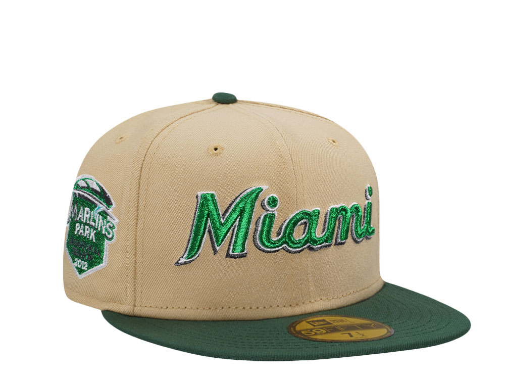 New Era Miami Marlins Stadium Patch Vegas Two Tone Metallic Edition 59Fifty Fitted Casquette