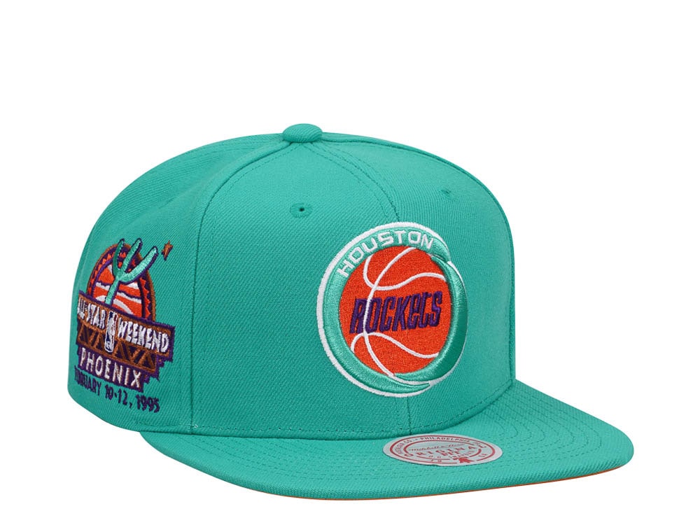 Mitchell & Ness Houston Rockets Desert Green Hardwood Classic All Star Weekend Snapback Casquette