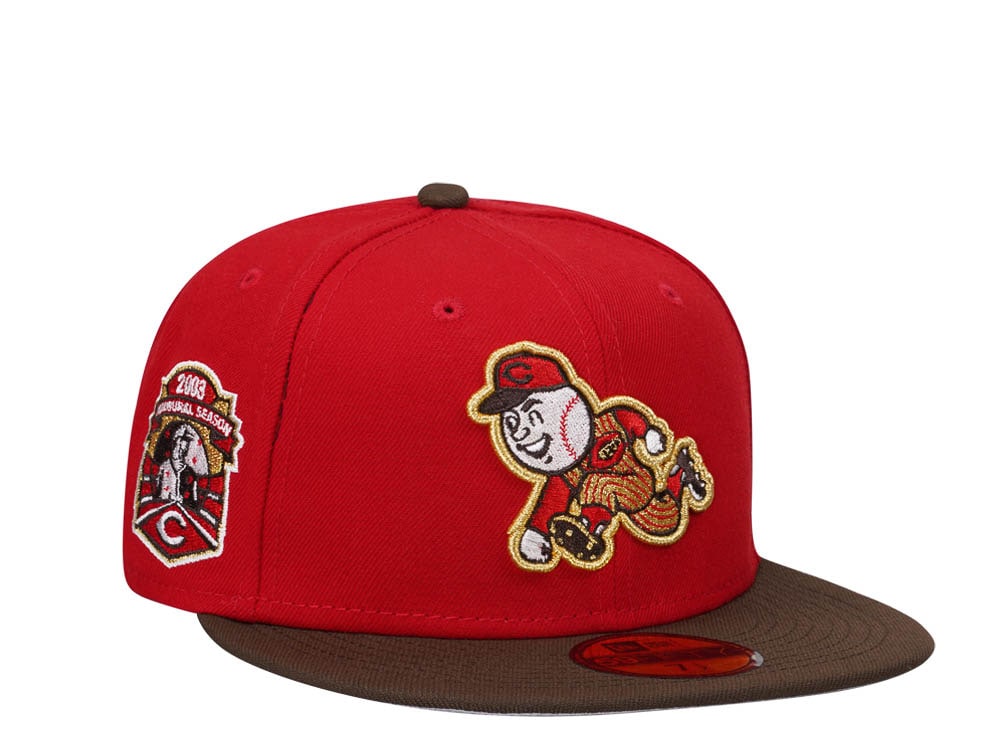 New Era Cincinnati Reds Inaugural Season 2003 Golden Chocolate Two Tone Prime Edition 59Fifty Fitted Casquette