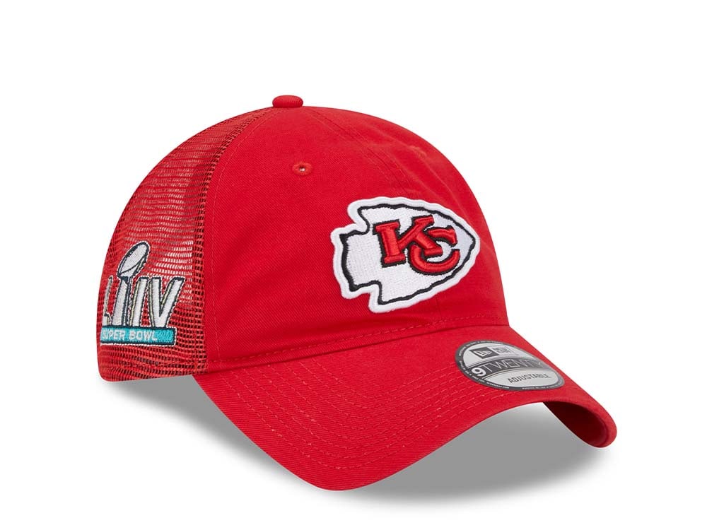 New Era Kansas City Chiefs Super Bowl LIIV Red Trucker Edition 9Twenty Snapback Casquette