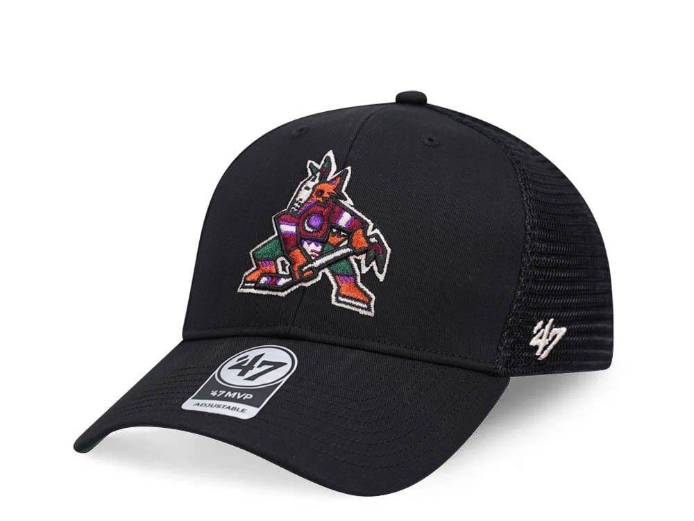 47Brand Arizona Coyotes Black Branson Mesh MVP Trucker Snapback Casquette