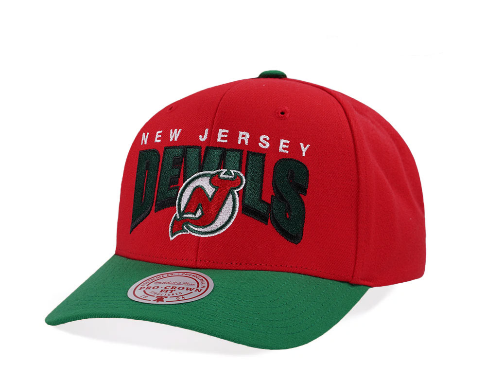 Mitchell & Ness New Jersey Devils Pro Crown Fit Vintage Red Snapback Casquette