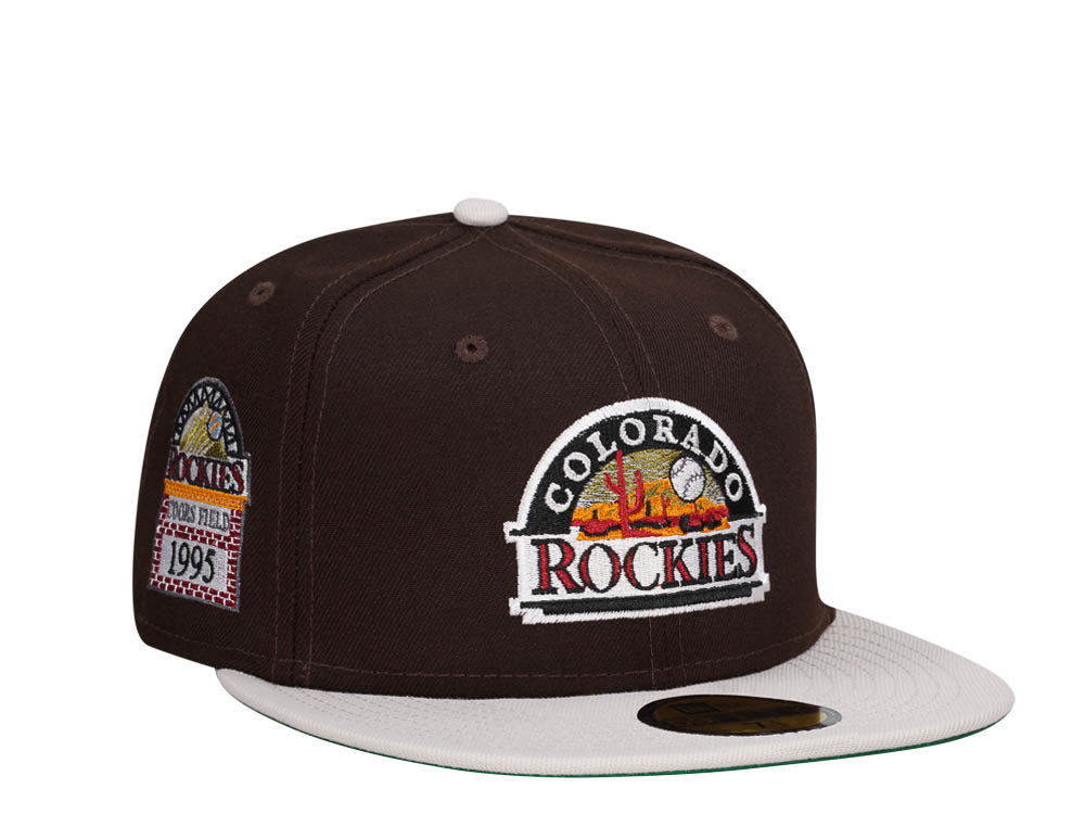 New Era Colorado Rockies Coors Field 1995 Burned Stone Two Tone Throwback Edition 59Fifty Fitted Casquette