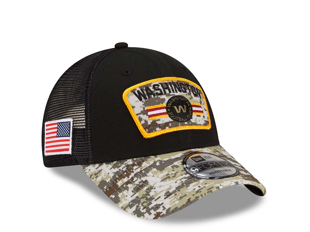 New Era Washington Football Team Salute to Service 21 9Forty Trucker Snapback Casquette