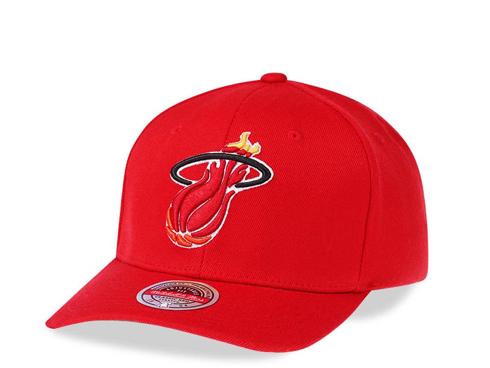 Mitchell & Ness Miami Heat Team Ground Red Line Solid Flex Snapback Casquette