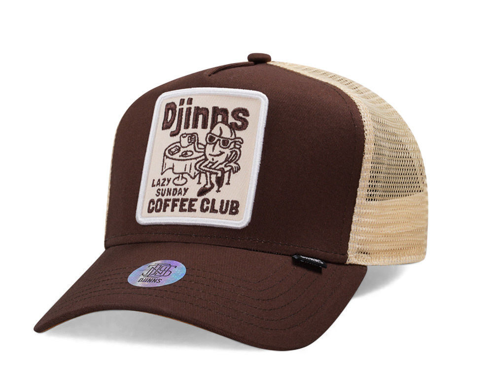 Djinns Lazy Sunday Coffee Club Brown Trucker Snapback Casquette