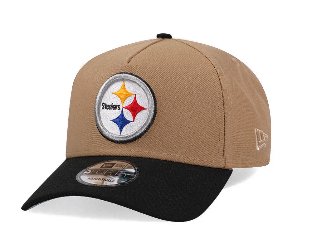 New Era Pittsburgh Steelers Khaki Two Tone Edition 9Forty A Frame Snapback Casquette