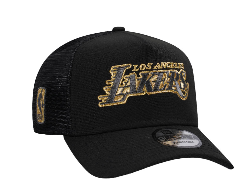 New Era Los Angeles Lakers Black Gold Classic Trucker Edition A Frame 9Forty Casquette