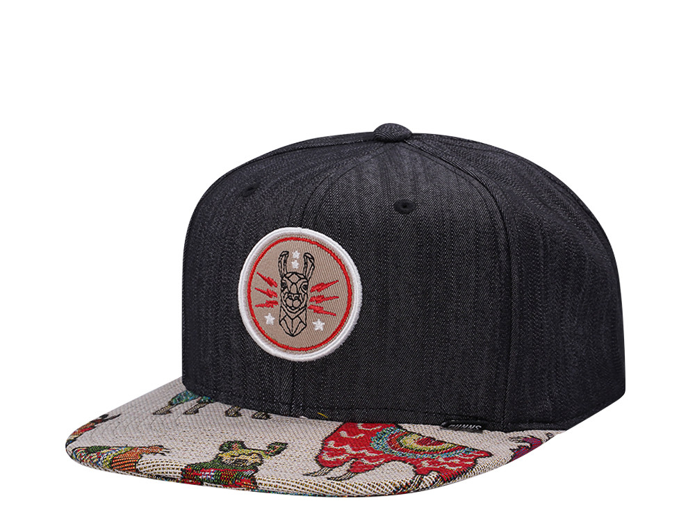 Djinns Lama Linen Black Snapback Casquette