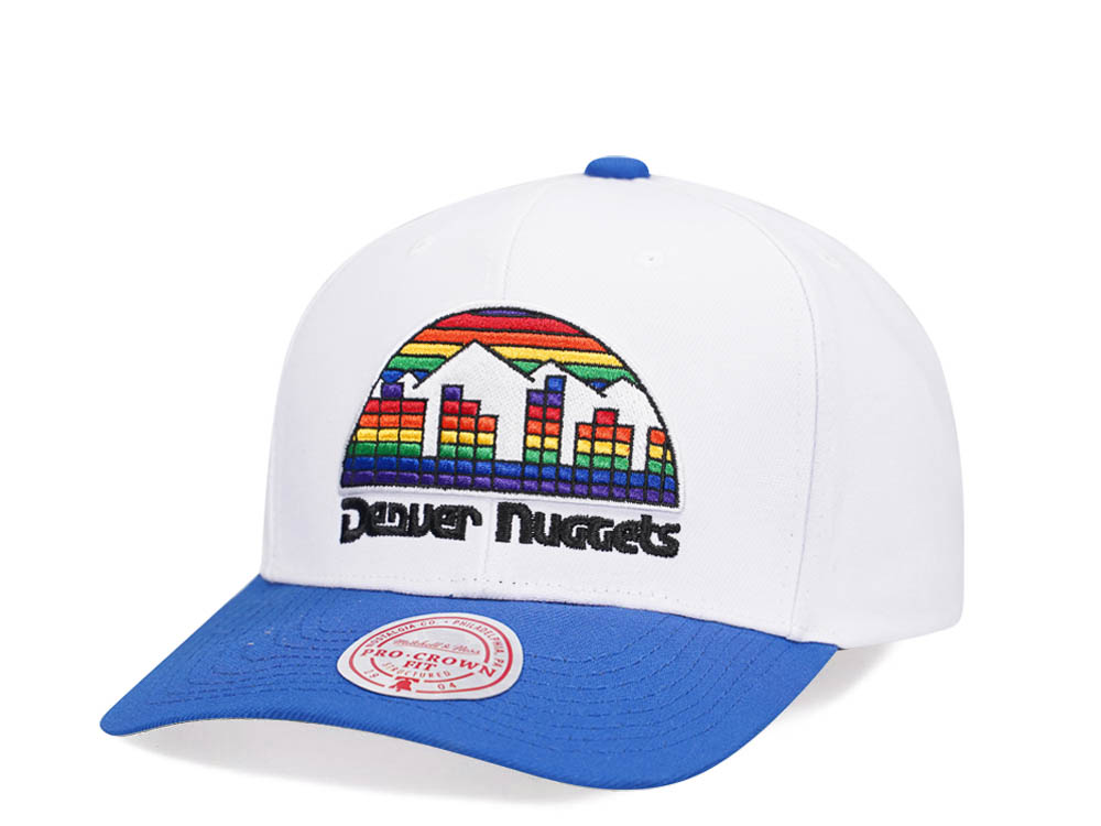 Mitchell & Ness Denver Nuggets Team Two Tone 2.0 Pro White Snapback Casquette