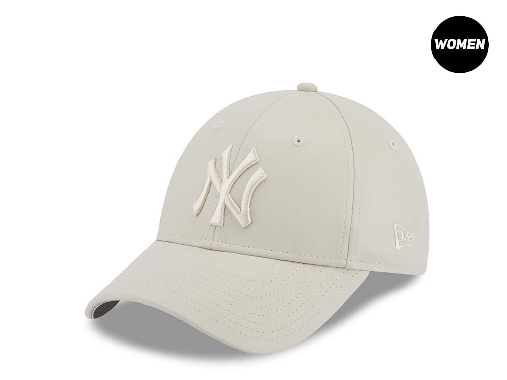 New Era New York Yankees Beige Leather Womens 9Forty Snapback Casquette