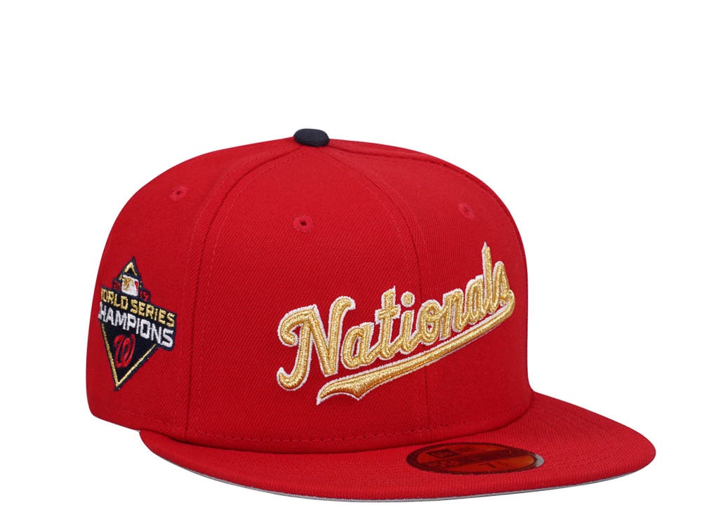 New Era Washington Nationals World Series Champions 2019 Scarlett Gold Edition 59Fifty Fitted Casquette