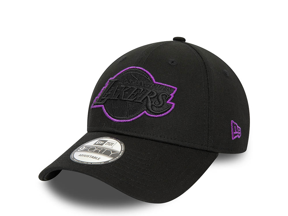 New Era Los Angeles Lakers Black Metallic Outline Edition 9Forty Strapback Casquette