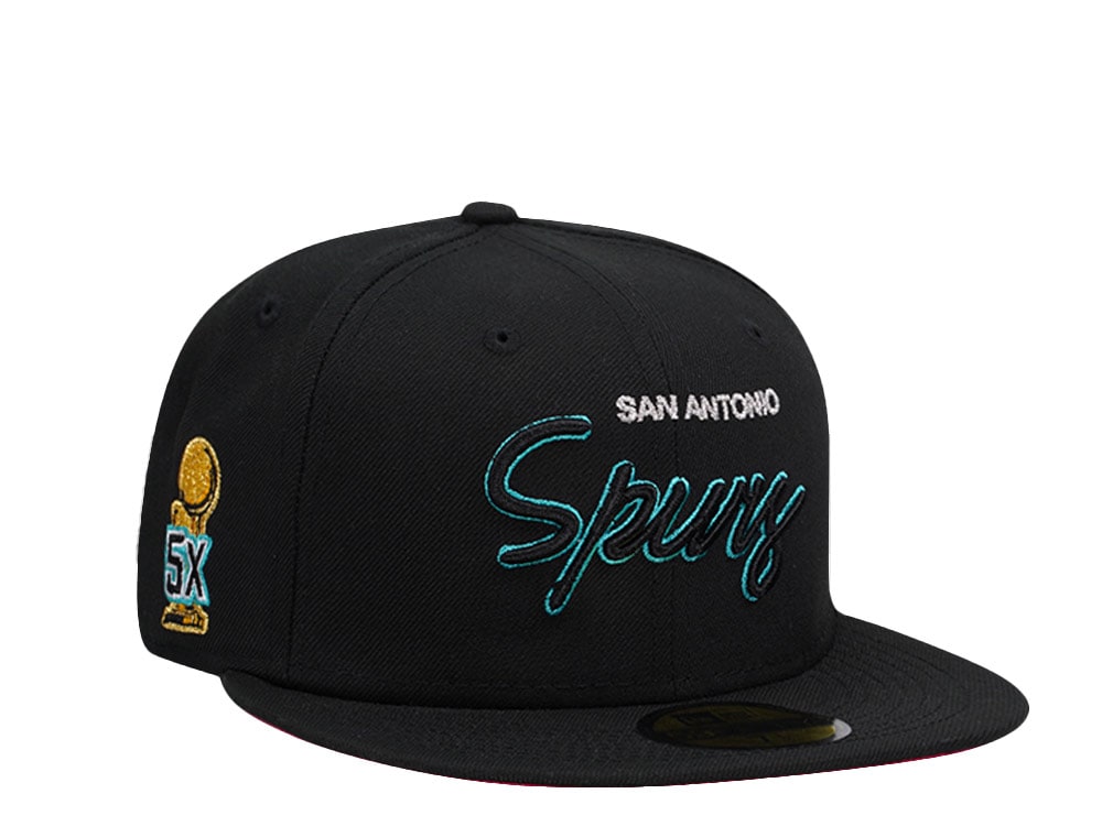 New Era San Antonio Spurs Black Script Champions Edition 59Fifty Fitted Casquette