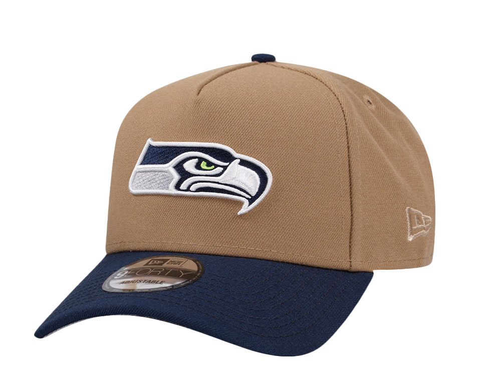 New Era Seattle Seahawks Khaki Two Tone Edition 9Forty A Frame Snapback Casquette