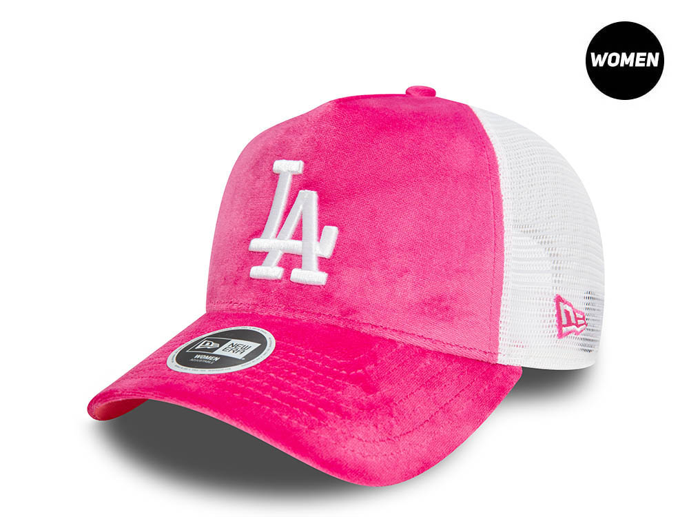 New Era Los Angeles Dodgers Pink Velour Womens Trucker Snapback Casquette