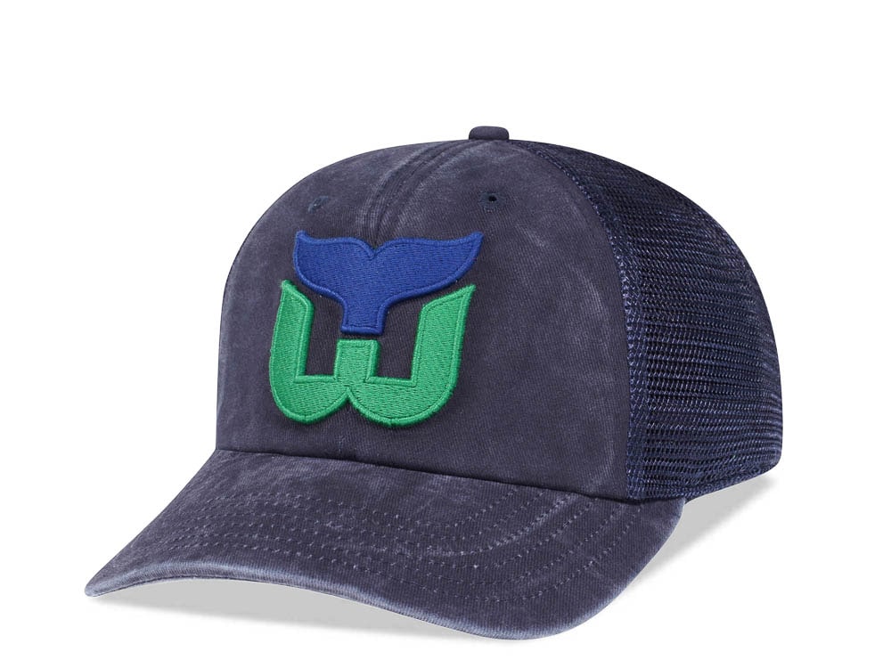 American Needle Hartford Whalers Navy Trucker Strapback Casquette