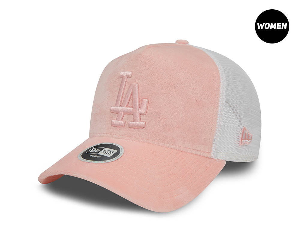 New Era Los Angeles Dodgers Velour Pink Womens Trucker Snapback Casquette