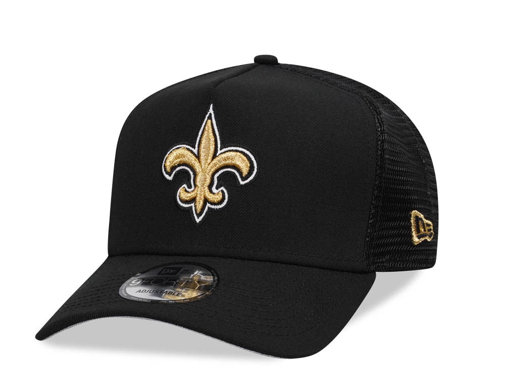 New Era New Orleans Saints Black 9Forty A Frame Trucker Snapback Casquette