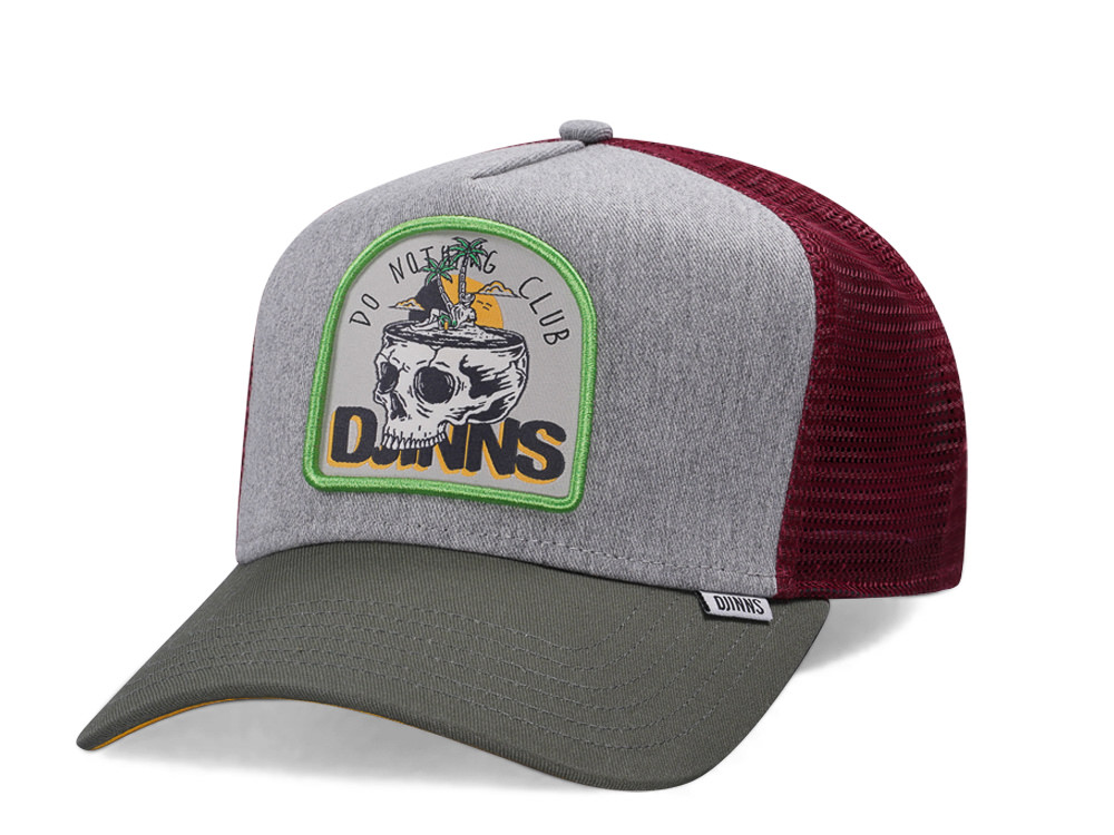 Djinns Do Nothing Club Skull Gray Trucker Snapback Casquette