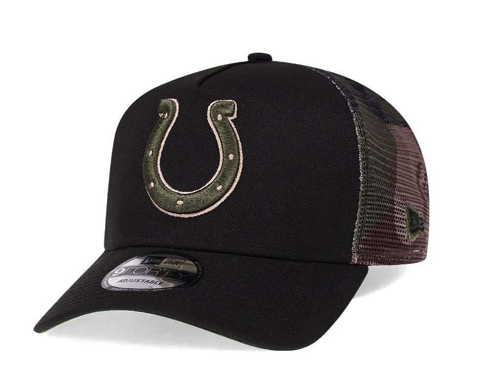 New Era Indianapolis Colts Camo 9Forty A Frame Trucker Snapback Casquette