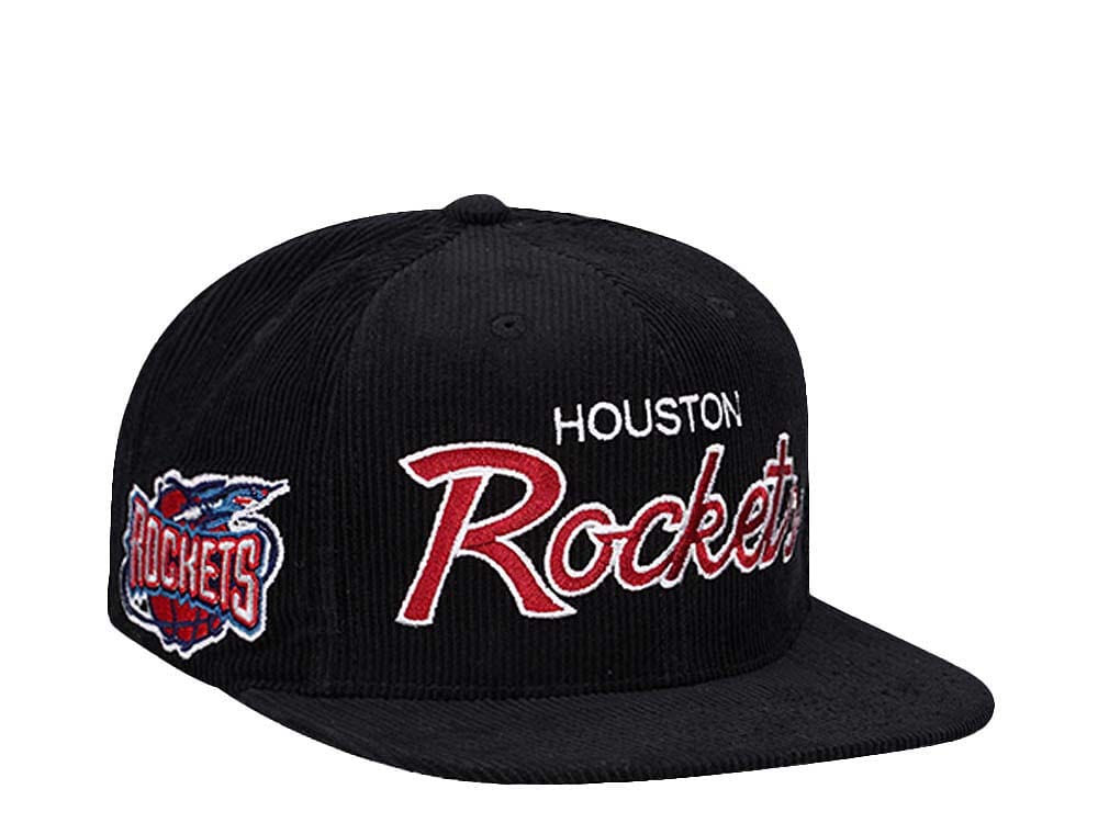 Mitchell & Ness Houston Rockets Cord Script Hardwood Classic Snapback Casquette