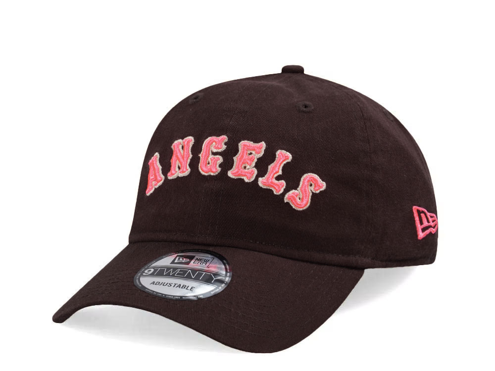 New Era California Angels Glowy Pink Script Edition 9Twenty Strapback Casquette