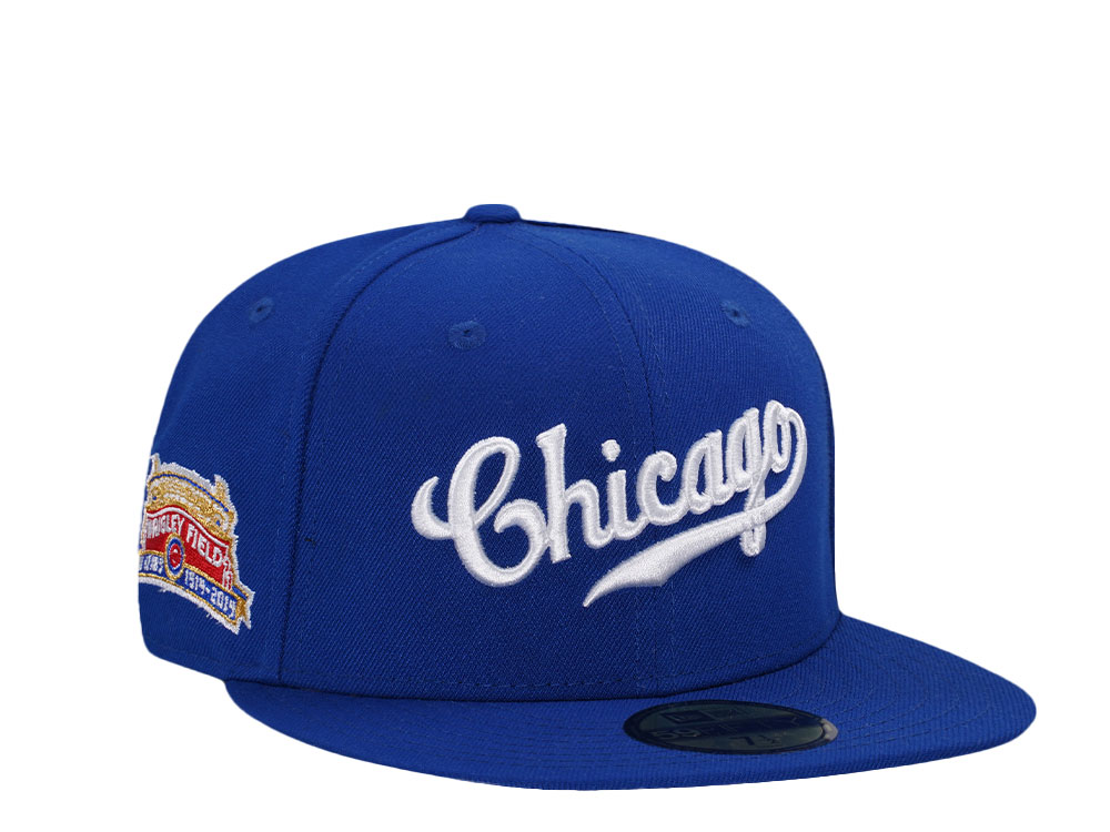 New Era Chicago Cubs 100 Years Wrigley Field Royal Script  Edition 59Fifty Fitted Casquette