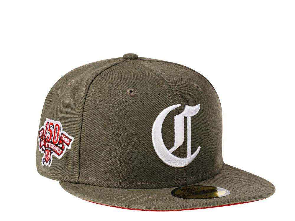 New Era Cincinnati Reds 150th Anniversary Olive Red Edition 59Fifty Fitted Casquette