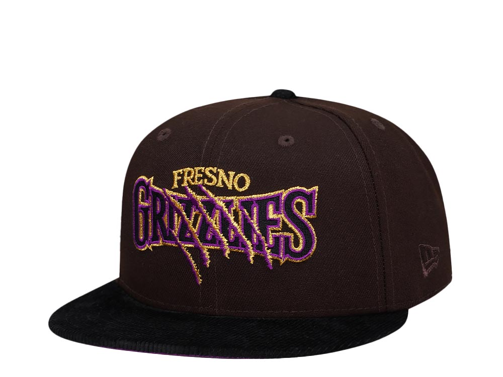 New Era Fresno Grizzlies Burnt Purple Cord Prime Two Tone Edition 59Fifty Fitted Casquette