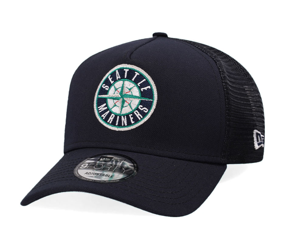 New Era Seattle Mariners Navy Trucker A Frame 9Forty Snapback Cap TOPPERZSTORE.FR