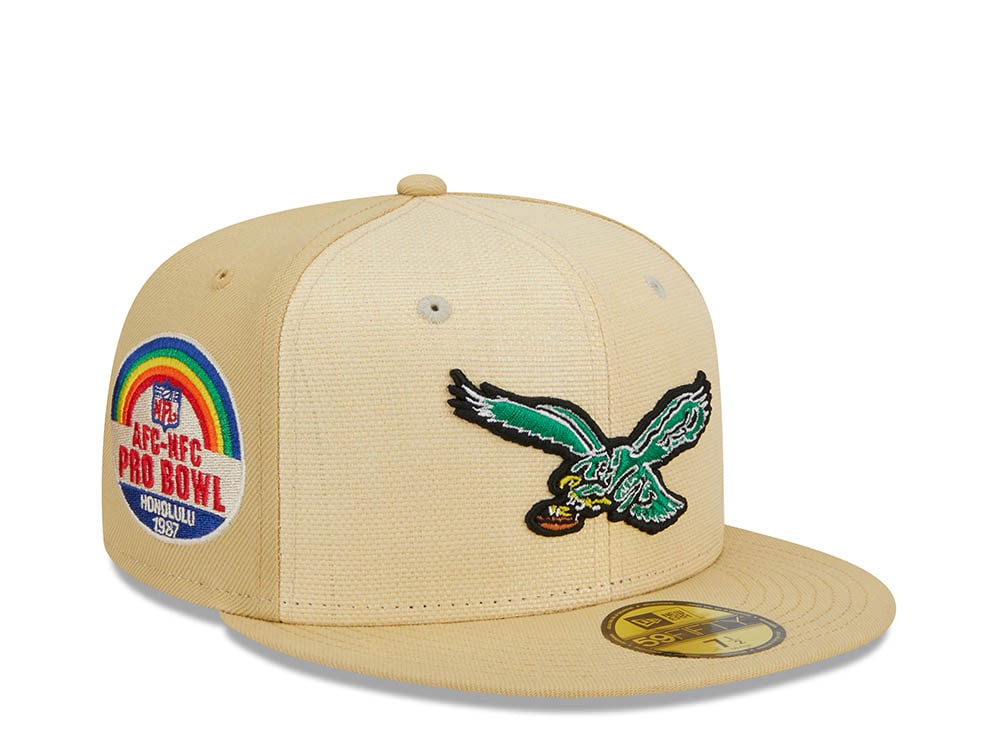 New Era Philadelphia Eagles Pro Bowl Honolulu 1987 Raffia Front Vegas Gold Edition 59Fifty Fitted Casquette