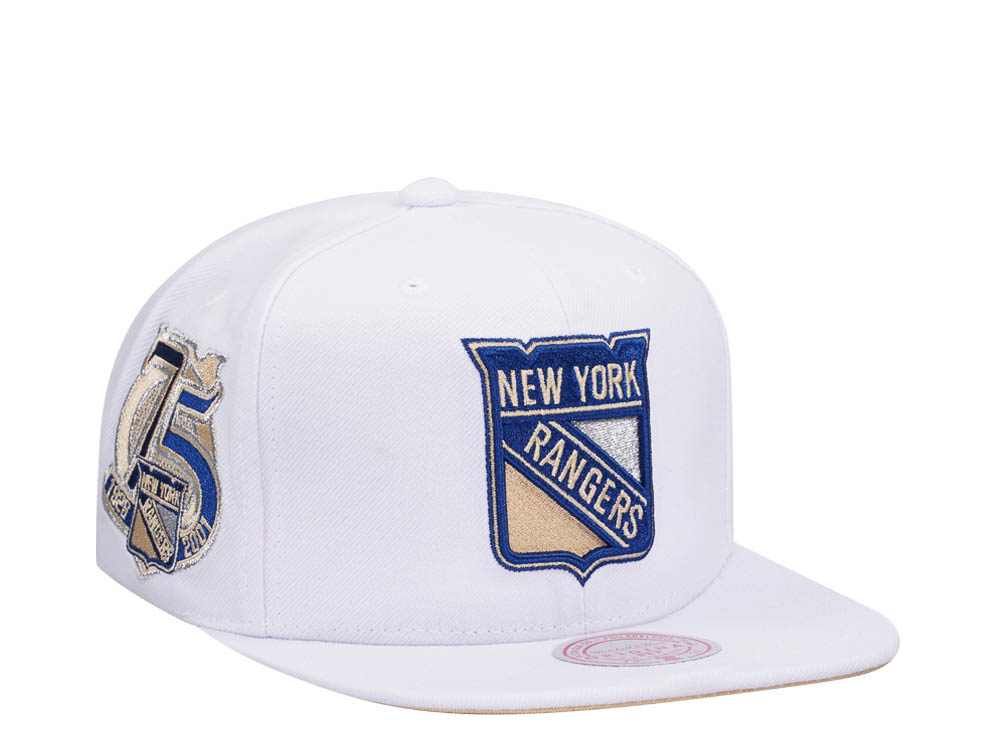 Mitchell & Ness New York Rangers 75th Anniversary Winter White Snapback Casquette