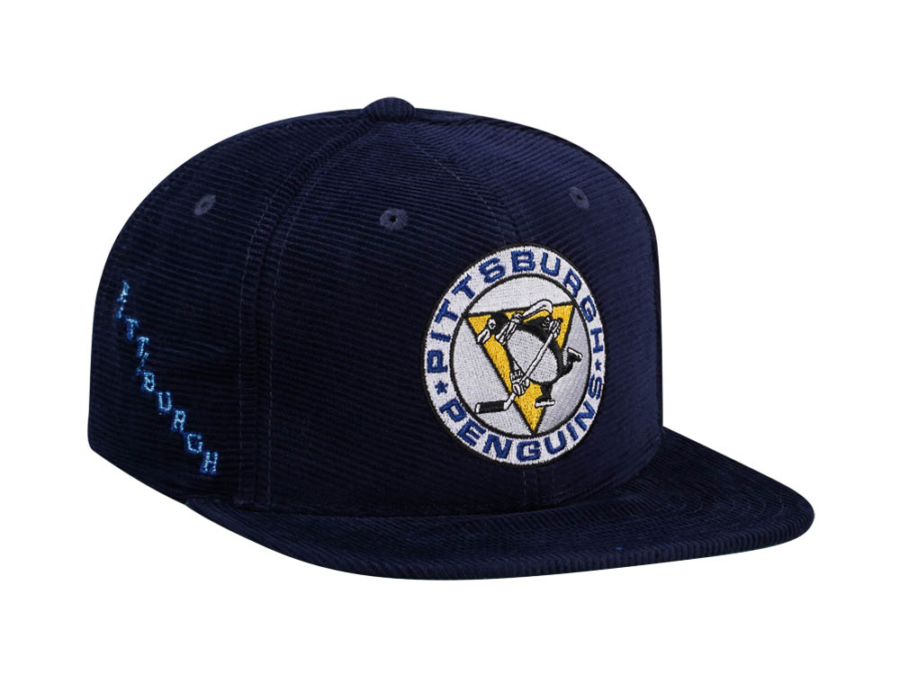 Mitchell & Ness Pittsburgh Penguins Navy Cord Vintage Snapback Casquette