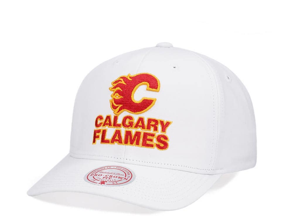 Mitchell & Ness Calgary Flames All in Pro White Snapback Casquette