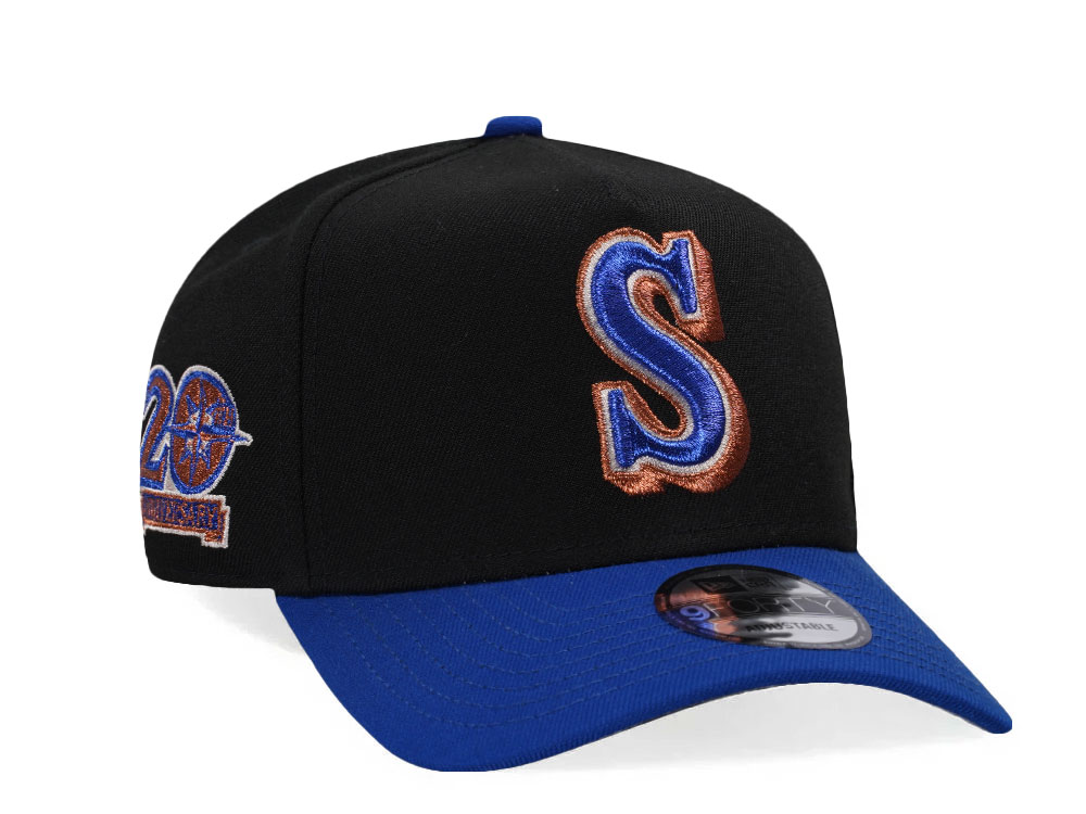 New Era Seattle Mariners 20th Anniversary Black Copper Two Tone Edition A Frame Snapback Casquette