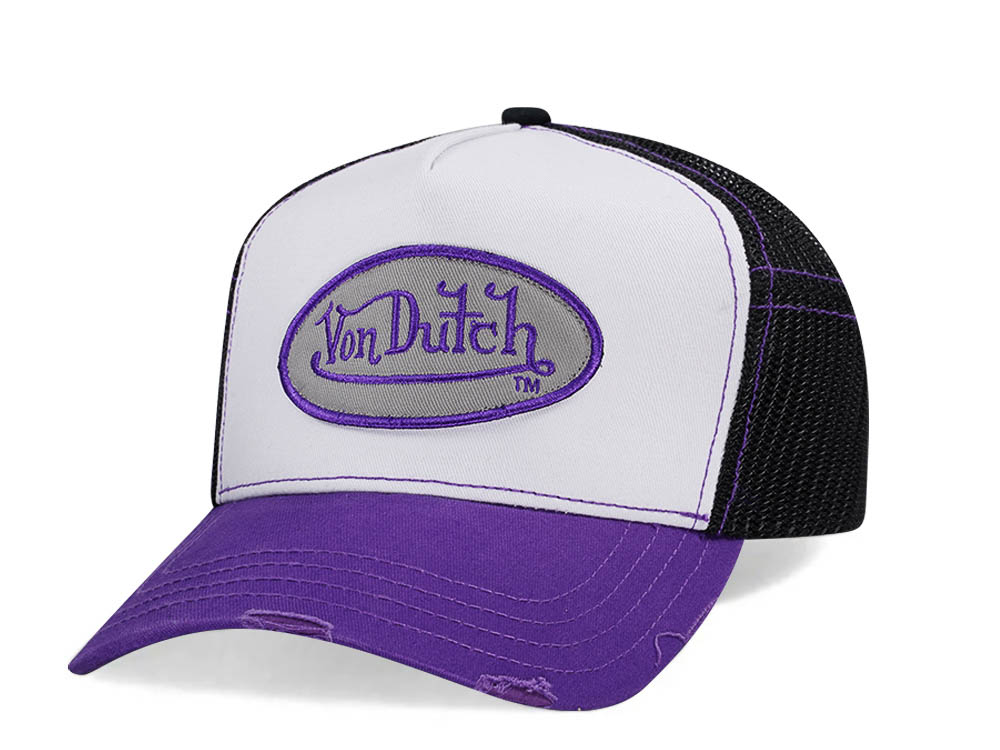 Von Dutch White Purple Two Tone Edition Trucker Snapback Casquette