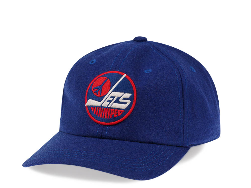 American Needle Winnipeg Jets Blue Curved Archive Wool Strapback Casquette