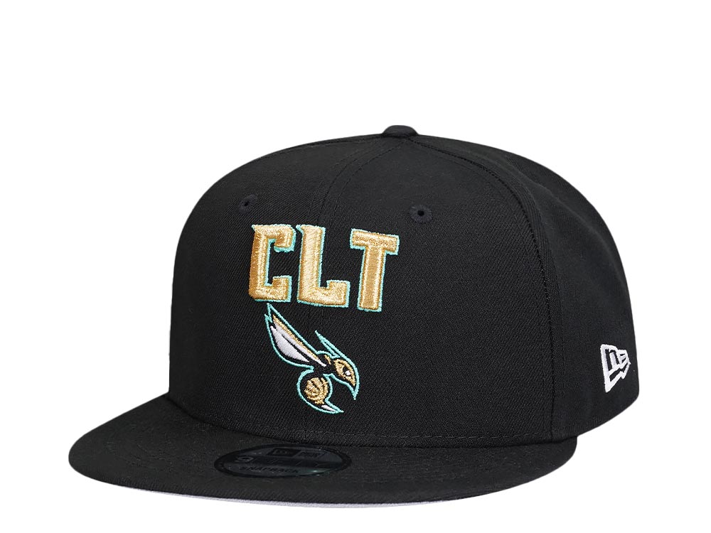 New Era Charlotte Hornets Black and Gold Prime Edition 9Fifty Snapback Casquette