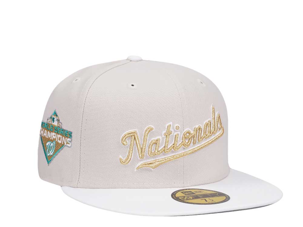 New Era Washington Nationals World Series 2019 Champions Stone White Two Tone Edition 59Fifty Fitted Casquette