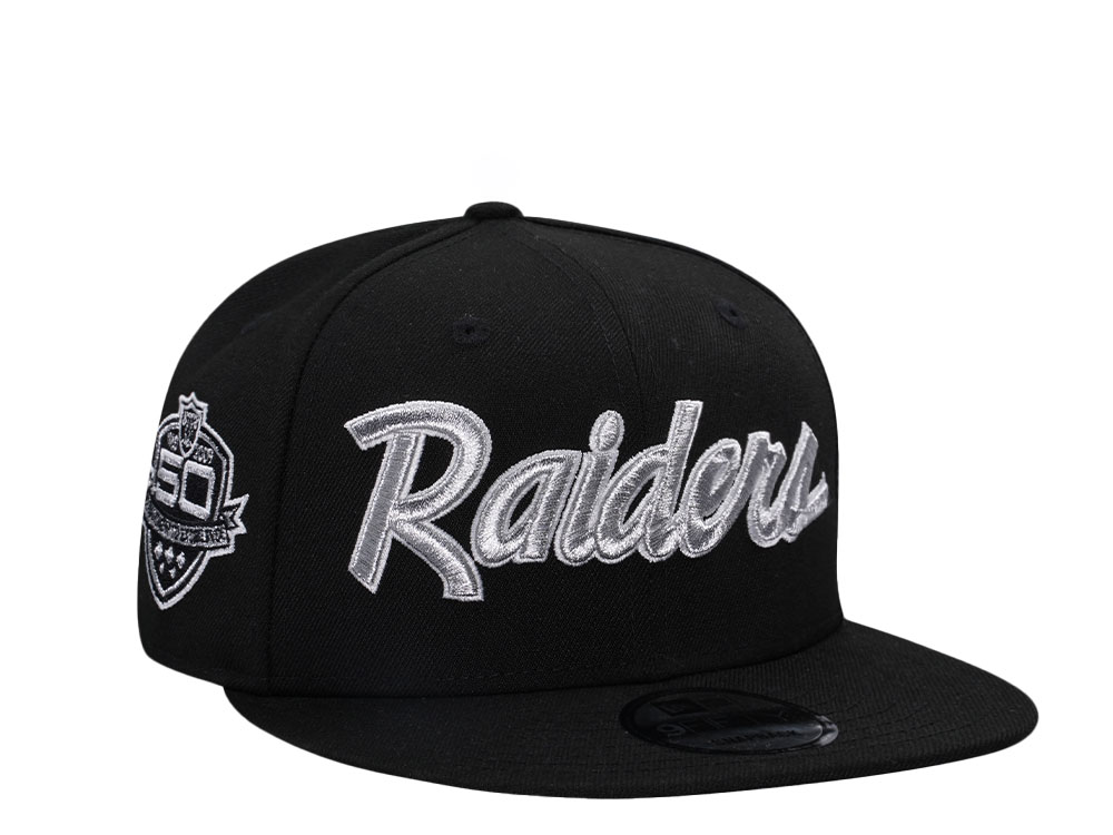 New Era Las Vegas Raiders 50th Anniversary Metallic Black Edition 9Fifty Snapback Casquette